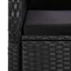 vidaXL 7-cz. zestaw mebli ogrodowych z poduszkami, czarny, polirattan