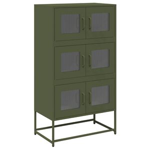 vidaXL Komoda Oliwkowo-zielona 68x39x123 cm Stal