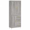 vidaXL Witrynka szary dąb sonoma 69,5x34x180cm materiał drewnopochodny