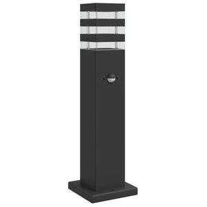 vidaXL Zewnętrzna lampa stojąca z czujnikiem, czarna, 50 cm, aluminium