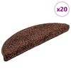 vidaXL Maty na schody 20 szt. 56x17x3 cm Brązowe p&oacute;łokrągłe
