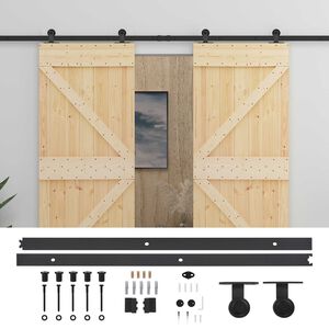 vidaXL Drzwi przesuwne 2 szt. 100 x 210 cm Lite drewno sosnowe