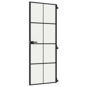 vidaXL Drzwi wewnętrzne, czarne, 76x201,5 cm, szkło i aluminium