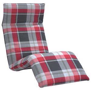 vidaXL Leżak składany w kratkę w kolorze czerwonym 175x54x8,5 cm