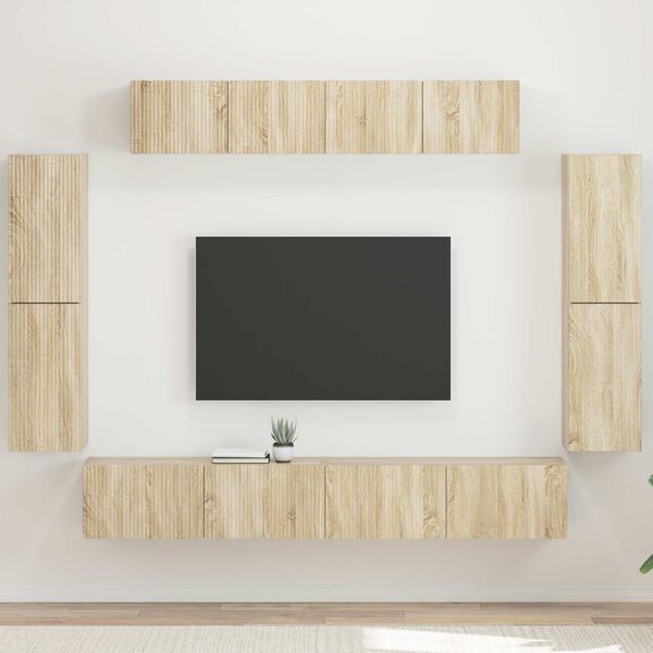 vidaXL Szafka pod telewizor 8 pcs Dąb Sonoma