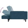 vidaXL 2-os. kanapa rozkładana z podn&oacute;żkiem, niebieska, aksamitna