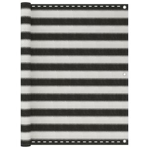 vidaXL Parawan balkonowy z HDPE, 120x500 cm, antracytowo-biały