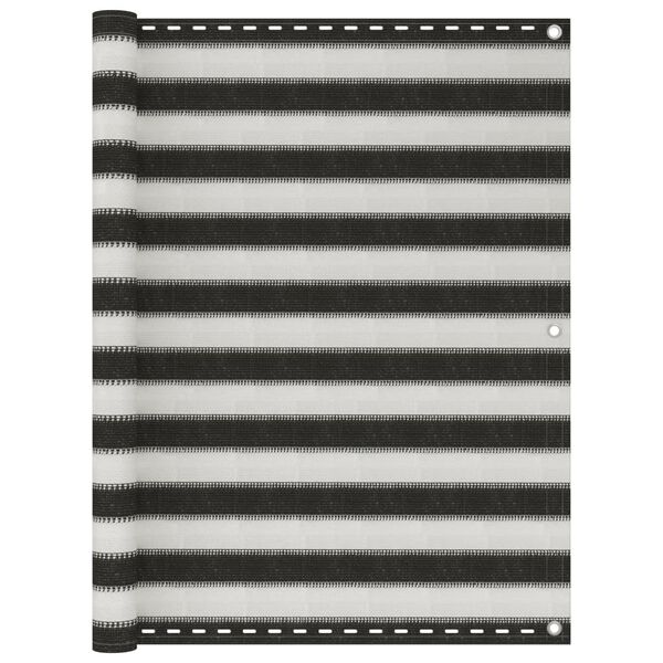 vidaXL Parawan balkonowy z HDPE, 120x500 cm, antracytowo-biały