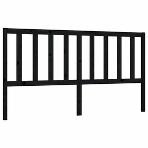 vidaXL Wezgłowie ł&oacute;żka, czarne, 186x4x100 cm, lite drewno sosnowe