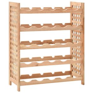 vidaXL Stojak na 25 butelek wina, lite drewno orzechowe, 63x25x73 cm