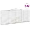 vidaXL Kosze gabionowe, 20 szt, 400x50x160/180cm, galwanizowane żelazo