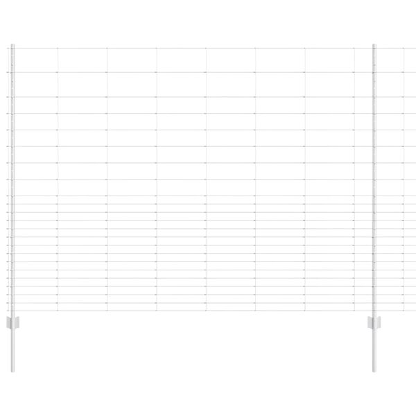 vidaXL Ogrodzenie z słupkiem Srebrny 1,6 x 25 m Stal