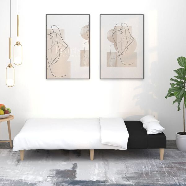 vidaXL 2-osobowa kanapa, czarna, tapicerowana tkaniną