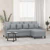 vidaXL 3-osobowa sofa z podnóżkiem, jasnoszara, 180 cm, tkaniną