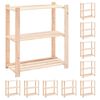 vidaXL Regały z 3 p&oacute;łkami, 10 szt., 80x38x90 cm, sosna, 150 kg