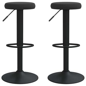 vidaXL Stołki barowe, 2 szt., czarne, obite aksamitem