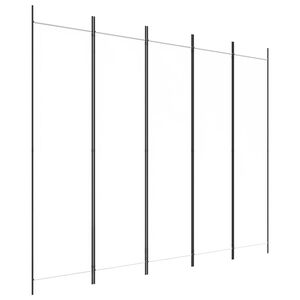 vidaXL Parawan 5-panelowy, biały, 250x200 cm, tkanina