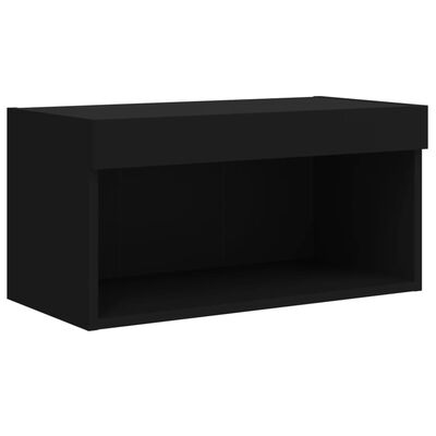 vidaXL 6-cz. zestaw ściennych szafek TV z oświetleniem LED, czarny