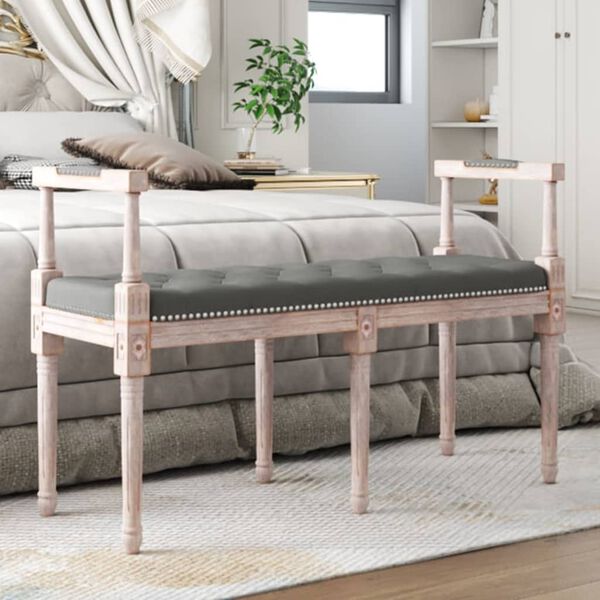 vidaXL Ławka, ciemnoszara, 110x40x70 cm, tapicerowana tkaniną