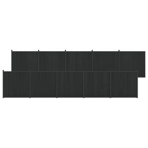 vidaXL Panel ogrodzeniowy 10 pcs WPC i aluminium Czarny