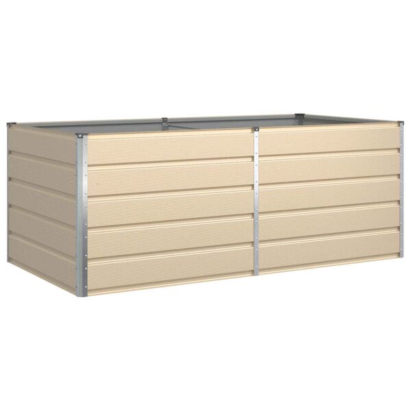 vidaXL Donica Kość słoniowa 195 x 100 x 75 cm Stal Galwanizowana