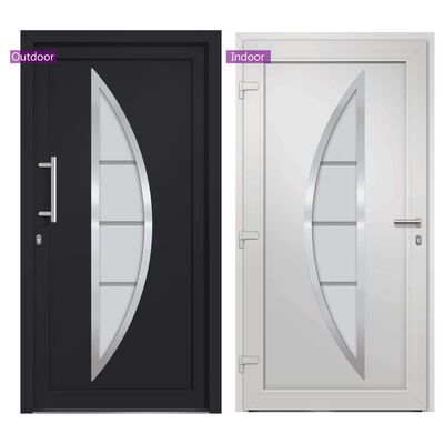 vidaXL Drzwi wejściowe zewnętrzne, antracytowe, 98 x 200 cm