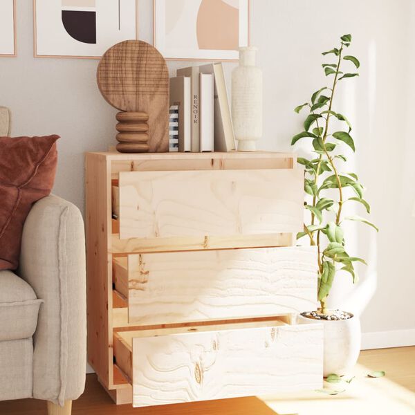 vidaXL Szafka, 60 x 34 x 75 cm, lite drewno sosnowe