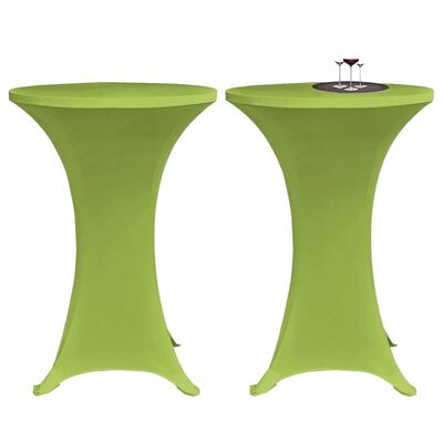 vidaXL Elastyczne nakrycie stołu zielone 2 szt. 80 cm