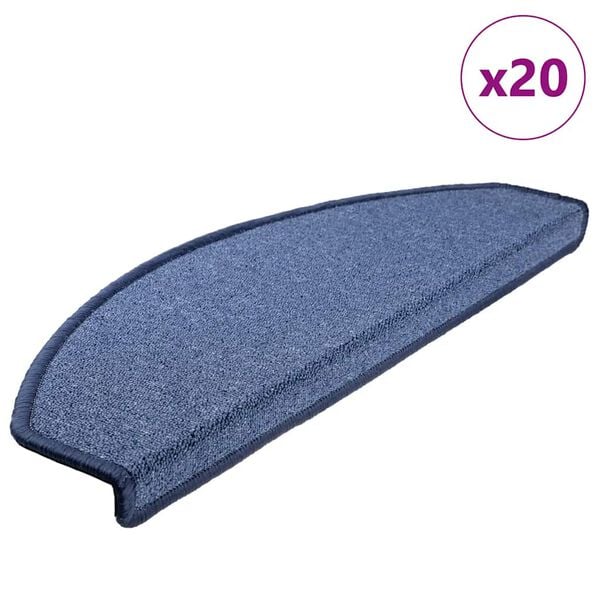 vidaXL Maty na schody 20 szt. 65x24x4 cm niebieskie p&oacute;łokrągłe duże