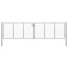vidaXL Brama ogrodowa ocynkowana stalowa 400x100 cm srebrna
