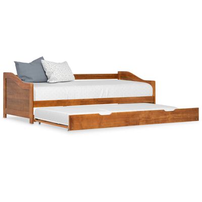 vidaXL Wysuwane łóżko, miodowy brąz, drewno sosnowe, 90x200 cm