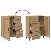 vidaXL Highboard 2 pcs Dąb rzemieślniczy Drewno inżynieryjne i szkło