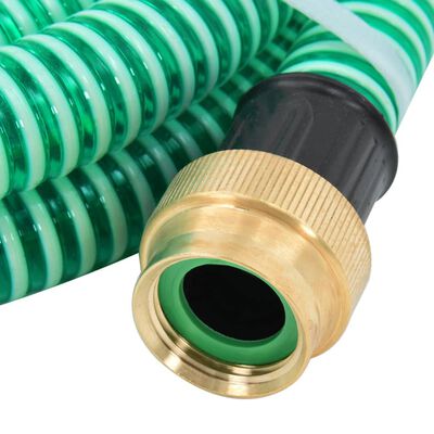 vidaXL Wąż ssący z mosiężnymi złączami, zielony, 1,1" 5 m, PVC