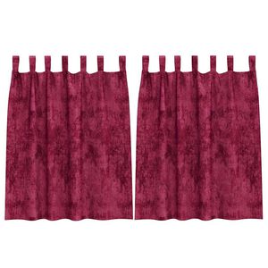 vidaXL Zasłony z weluru 2 pcs Czerwone wino 140 x 140 cm Aksamit