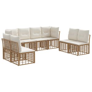 vidaXL Zestaw sof na zewnątrz z poduszką 8 pcs naturalny Poliester