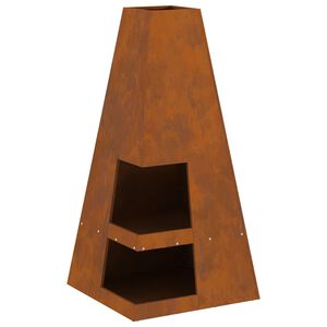 vidaXL Kominek Brązowy 50 x 50 x 100 cm Stal