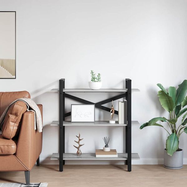 vidaXL P&oacute;łka na książki Szary Sonoma 100 x 33,5 x 102 cm