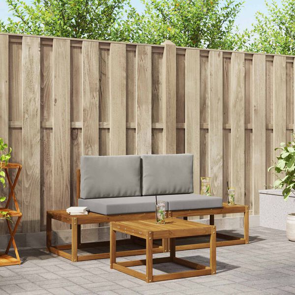 vidaXL Zestaw sof na zewnątrz z poduszką 3 pcs Naturalny