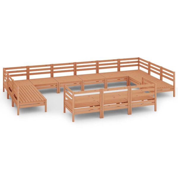 vidaXL 13-cz. zestaw mebli ogrodowych, miodowy brąz, drewno sosnowe