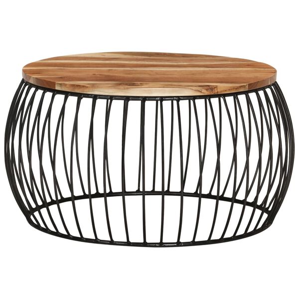 vidaXL Stolik kawowy, Ø68 cm, lite drewno akacjowe