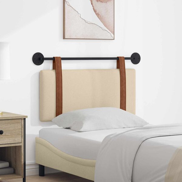 vidaXL Wisząca Głowa Gładki Kremowy 100 x 55 x 5 cm Antyczny PU