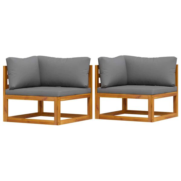 vidaXL Moduły sofy narożnej z poduszkami, 2 szt., ciemnoszare