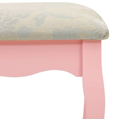 vidaXL Toaletka ze stołkiem, różowa, 80x69x141 cm, drewno paulowni