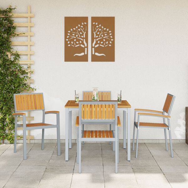 vidaXL Krzesło składane 4 pcs Brązowy 56 x 57 x 87 cm