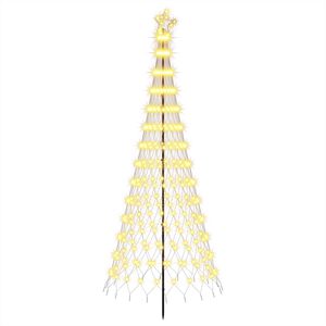vidaXL Choinka świąteczna LED 250 cm 290 LED Ciepła biel Żelazo Czarny