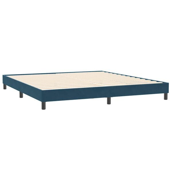 vidaXL Ł&oacute;żko typu Box Spring bez materaca Ciemnoniebieskie 200x210 cm