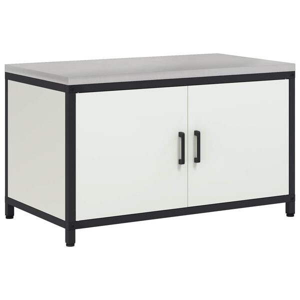 vidaXL Przechowywanie w kuchni z p&oacute;łką Biały 60 x 50 x 92 cm Stal