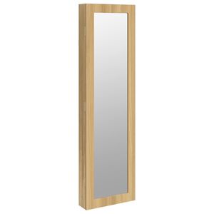 vidaXL Wisząca szafka na biżuterię, z lustrem, 30x8,5x106 cm