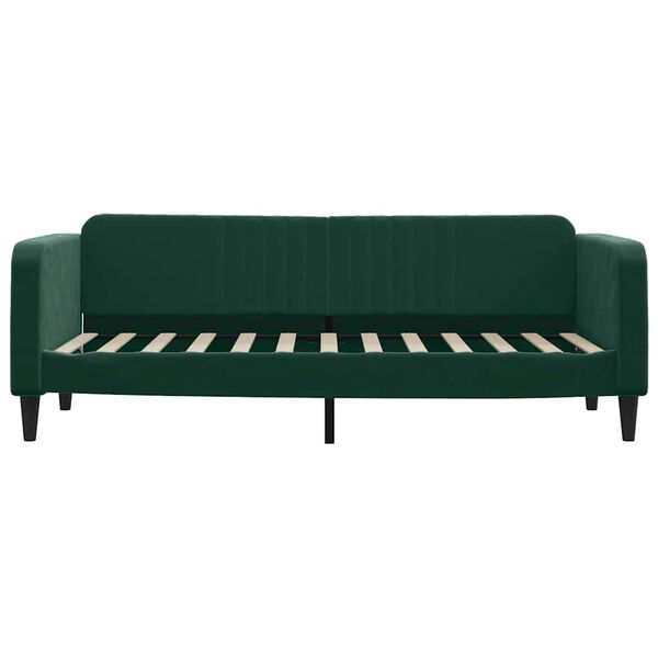 vidaXL Sofa z funkcją spania, ciemnozielona, 80x200cm, obita aksamitem