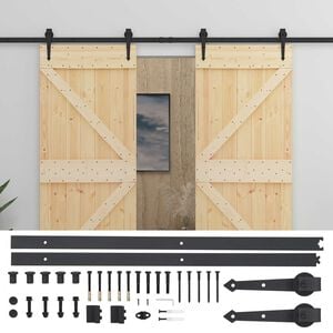 vidaXL Drzwi przesuwne 2 szt. 90 x 210 cm Lite drewno sosnowe